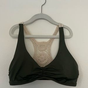 L Space green crotchet back swim top